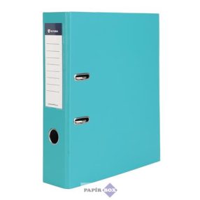   Iratrendező, 75 mm, A/4, PP/karton, VICTORIA OFFICE, "Basic", türkiz
