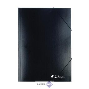 Gumis mappa, karton, A4, VICTORIA OFFICE, fekete