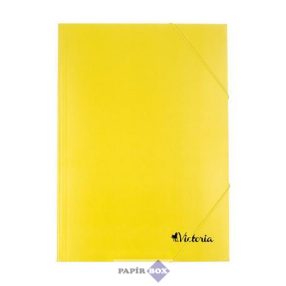 Gumis mappa, karton, A4, VICTORIA OFFICE, sárga