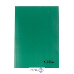 Gumis mappa, karton, A4, VICTORIA OFFICE, zöld