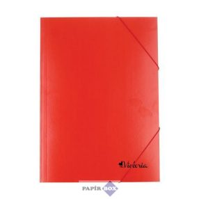 Gumis mappa, karton, A/4, VICTORIA OFFICE, piros