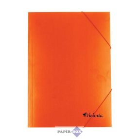 Gumis mappa, karton, A4, VICTORIA OFFICE, narancs