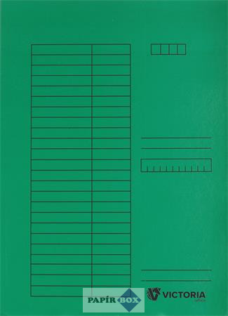 Pólyás dosszié, karton, A/4, VICTORIA OFFICE, zöld, 5 db/csg