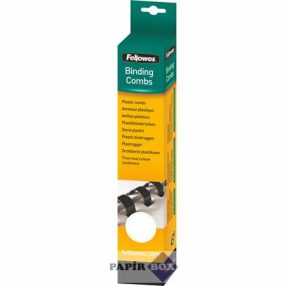Spirál, műanyag, 8 mm, 21-40 lap, FELLOWES, 25 db, fehér