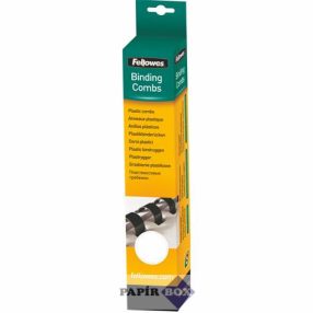 Spirál, műanyag, 12 mm, 56-80 lap, FELLOWES, 25 db, fehér