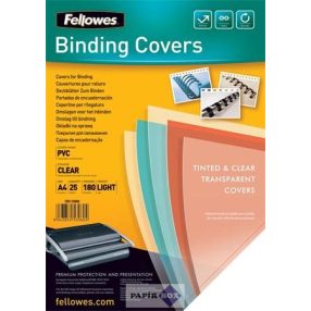 Előlap, A4, 180 mikron, FELLOWES, víztiszta, 25 db