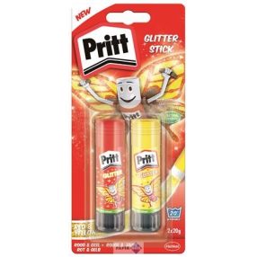 Ragasztóstift, 2x20 g, glitteres, HENKEL "Pritt"