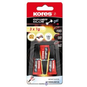   Pillanatragasztó gél, 3x1 g, KORES "Power Glue Gel"