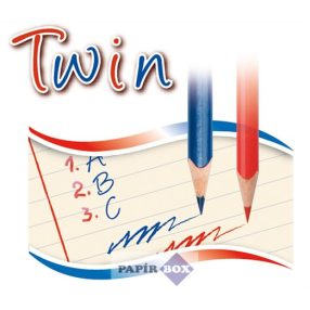   Postairón, háromszögletű, KORES "Twin", kék-piros, vékony