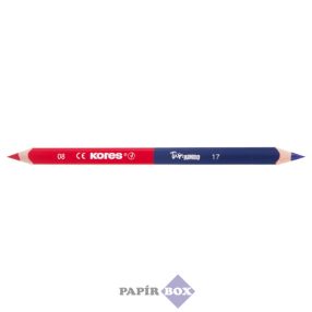   Postairón, háromszögletű, KORES "Twin Jumbo", piros-kék, vastag