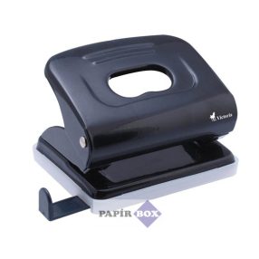 Lyukasztó, kétlyukú, 16 lap, fém, VICTORIA, fekete