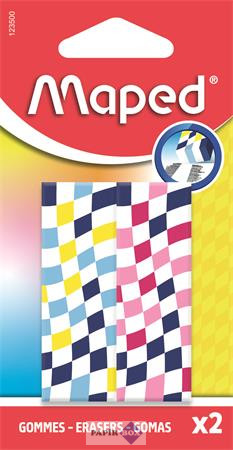 Radír, sakktábla, MAPED „Checkerboards”, vegyes minták, 2 db