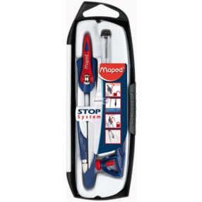   Körző készlet, rögzíthető lábakkal, 3 darabos, MAPED "Stop System"