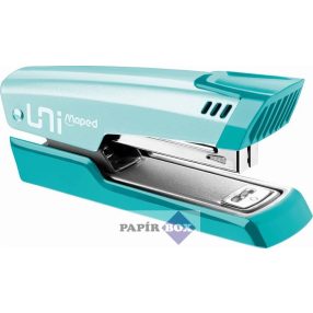   Fűzőgép, 24/6, 26/6, 25 lap, MAPED "Universal Metal Half-Strip Pastel", pasztell türkiz