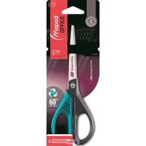   Olló, irodai, 17 cm, MAPED "Essentials Green Deco", vegyes színek