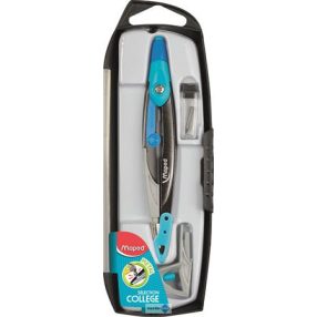   Körző készlet, 3 darabos, MAPED "Metal Open", vegyes színek