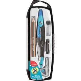   Körző készlet, 5 darabos, MAPED "Metal Open", vegyes színek