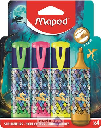 Szövegkiemelő készlet, 1-5 mm, MAPED „Dragon sárkány”, 4 különböző szín