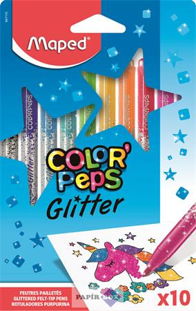 Filctoll készlet, 2,8 mm, csillámos, MAPED "Color'Peps Glitter"