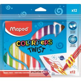   Zsírkréta, kitekerhető, MAPED "Color'Peps", 12 különböző szín