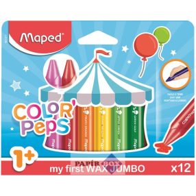   Zsírkréta, vastag, MAPED "Color'Peps MAXI Wax", 12 különböző szín