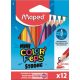 Színes ceruza készlet, háromszögletű, MAPED "Mini Color'Peps Strong", 12db/klt