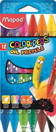 Olajpasztell kréta, MAPED "Color'Peps", háromszögletű, 12db/klt