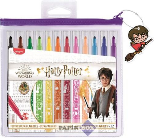 Filctoll készlet, mosható, MAPED "Harry Potter Kids", 12 különböző szín