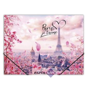   Gumis mappa, 15 mm, PP, A4, PANTA PLAST "Take me to Paris"