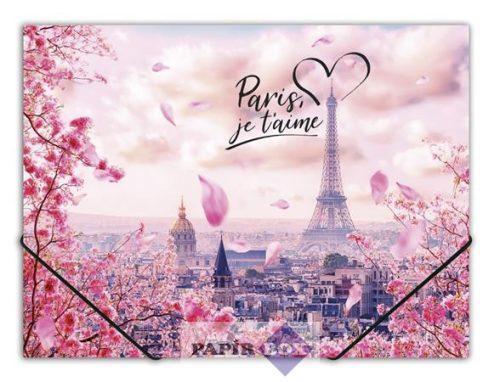 Gumis mappa, 15 mm, PP, A4, PANTA PLAST "Take me to Paris"