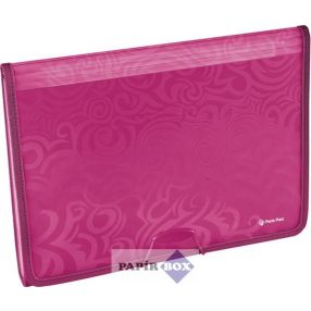   Harmonikamappa, A4, 6 részes, PP, gumis, PANTA PLAST "Tai Chi", málna