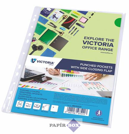 Genotherm, lefűzhető, oldalán hajtófüllel, A4, 150 mikron, víztiszta, VICTORIA