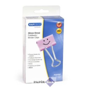   Bindercsipesz, 32 mm, "Fun", RAPESCO, világos rózsaszín, 20 db/doboz
