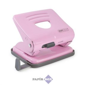   Lyukasztó, kétlyukú, 25 lap, fém, RAPESCO "825", világos rózsaszín