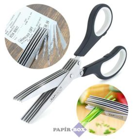   Olló, konyhai, 20 cm, fűszer és papíraprító, 5 penge, RAPESCO