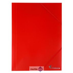 Gumis mappa, 15 mm, PP, A4, VICTORIA, piros