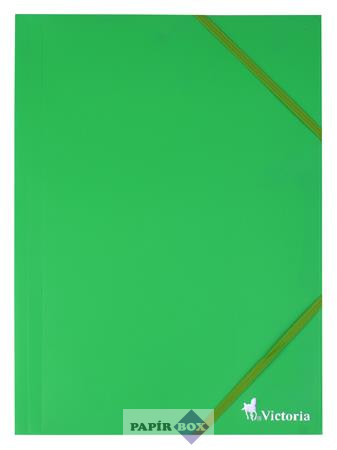 Gumis mappa, 15 mm, PP, A4, VICTORIA, zöld