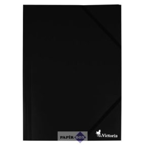 Gumis mappa, 15 mm, PP, A4, VICTORIA, fekete