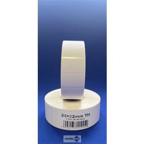 Etikett, thermo, 20x32 mm, 2500 etikett/tekercs, fehér