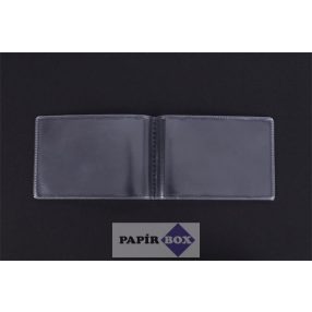 Diák- és igazolványtartó, többlapos, PVC, átlátszó