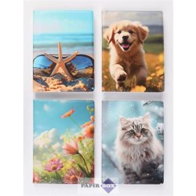   Igazolványtartó, álló, 16 betét lappal, mintás PVC, "Okmányok", lányos minta