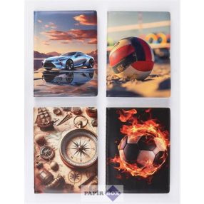   Igazolványtartó, álló, 16 betét lappal, mintás PVC, "Okmányok", fiús minták