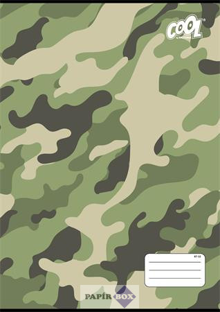 Füzet, tűzött, A/4, kockás, 32 lap, COOL BY VICTORIA "Camouflage", "87-32"