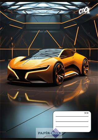 Füzet, tűzött, A/5, vonalas, 32 lap, 2. osztály, COOL BY VICTORIA "Future Cars", "16-32"