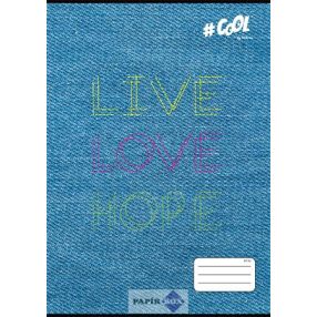   Füzet, tűzött, A/4, kockás, 32 lap, COOL BY VICTORIA, "Live-love-hope", "87-32"