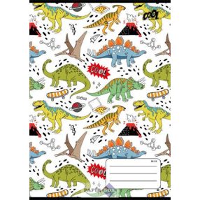   Füzet, tűzött, A/5, vonalas, 32 lap, 1. osztály, COOL BY VICTORIA "Dinosaurus world", "14-32