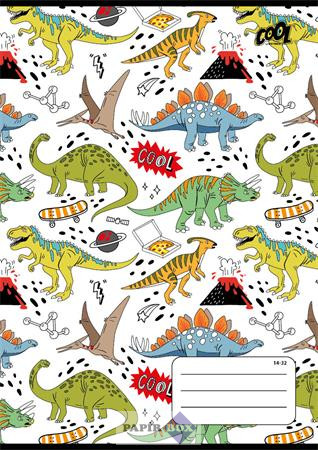 Füzet, tűzött, A/5, vonalas, 32 lap, 1. osztály, COOL BY VICTORIA "Dinosaurus world", "14-32
