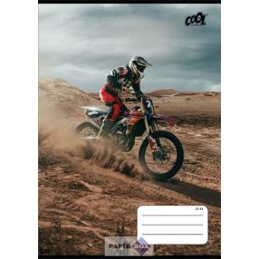  Füzet, tűzött, A/5, vonalas, 32 lap, 4-8. osztály, COOL BY VICTORIA "Motocross", "21-32"