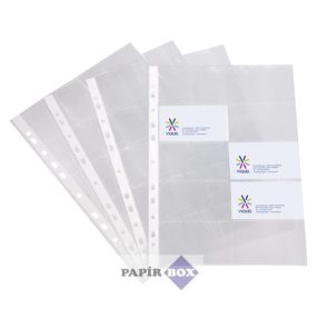   Névjegytartó genotherm, lefűzhető, A4, 100 mikron, víztiszta, 20 férőhelyes, VIQUEL