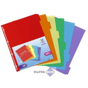 Regiszter, műanyag, A4 Maxi, 6 részes, VIQUEL